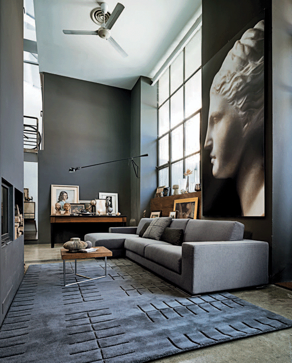 grey furniture in living room