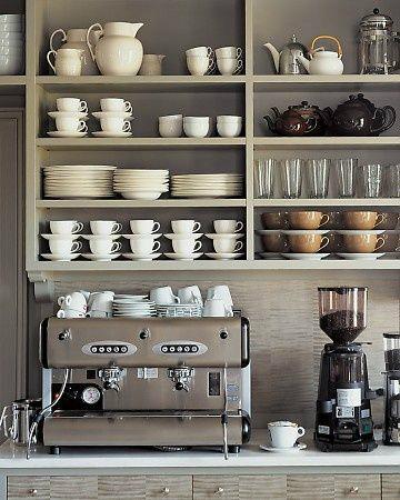 gray coffe bar shelf